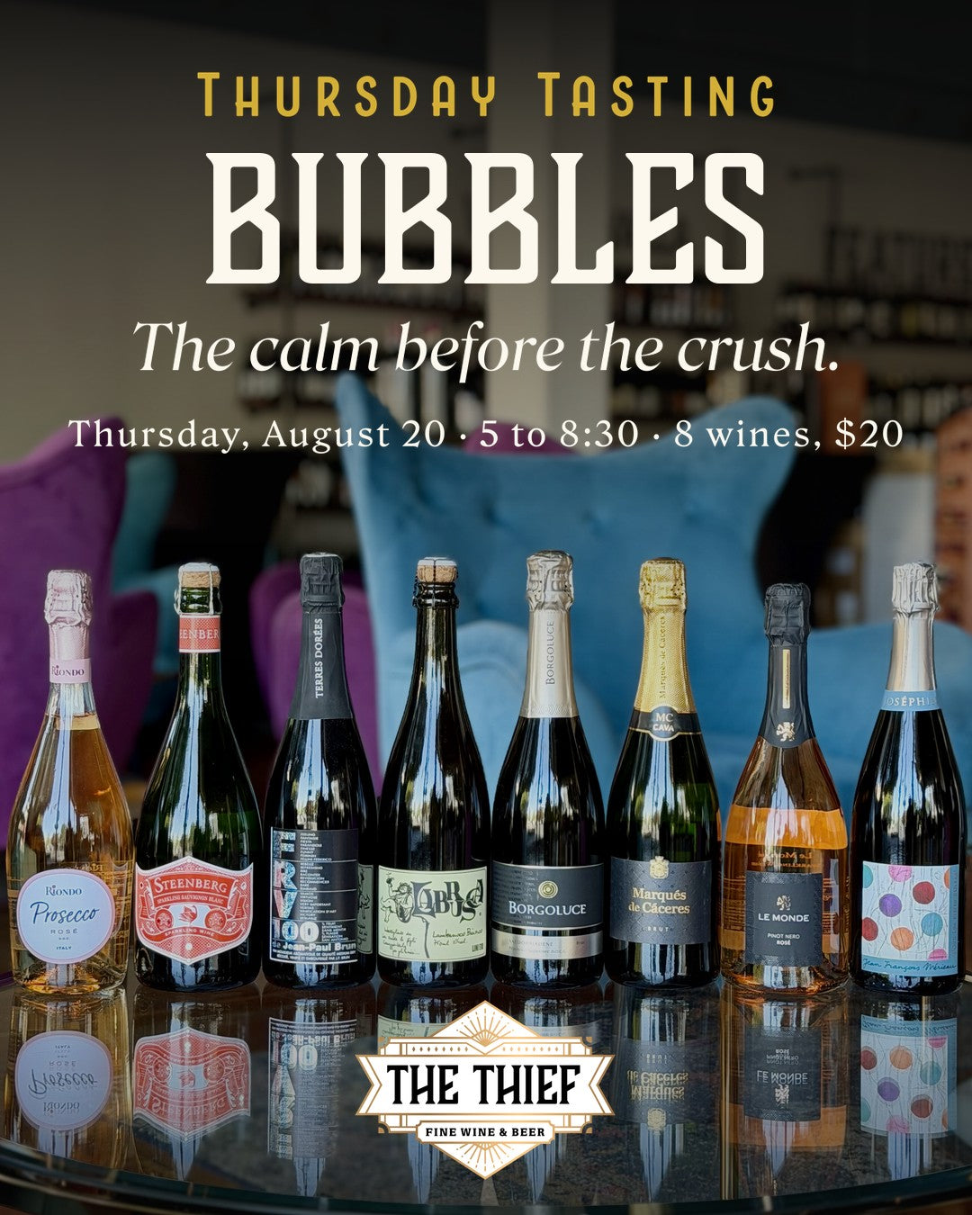 Thursday Tasting — Bubbles | August 20, 2026