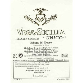 Bodegas Vega Sicilia Unico Reserva Especial R.24