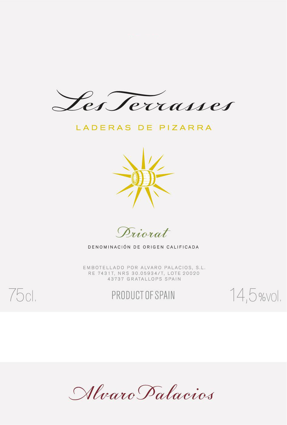 Alvaro Palacios Les Terrasses Priorat 2022