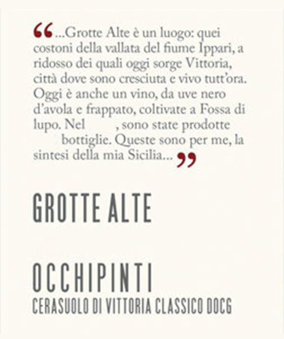 Arianna Occhipinti Grotte Alta Cerasuolo Di Vittoria 2019
