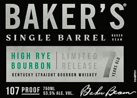 Baker's High Rye Bourbon 7 Year 750mL