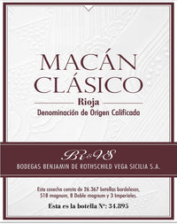 Bodegas Benjamin Rothschild and Vega Sicilia Macan Rioja 2018
