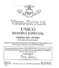 Bodegas Vega Sicilia Unico Reserva Especial R.24