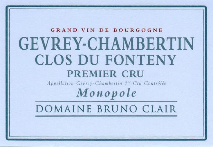 Bruno Clair Gevrey-Chambertin Clos du Fonteny Monopole Premier Cru 2021