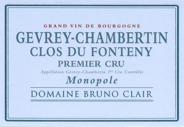 Bruno Clair Gevrey-Chambertin Clos du Fonteny Monopole Premier Cru 2021