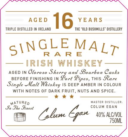 Bushmills 16 Year Single Malt Irish Whisky
