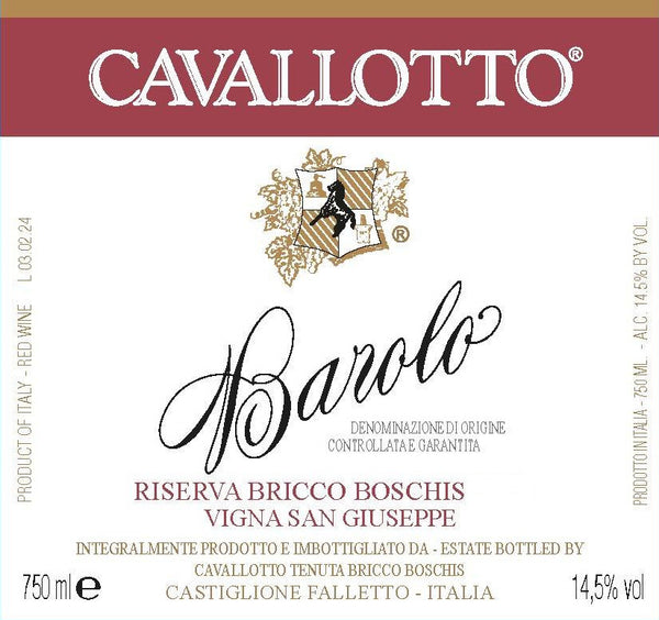 Cavallotto Barolo Riserva Bricco Boschis Vigna San Giuseppe 2017