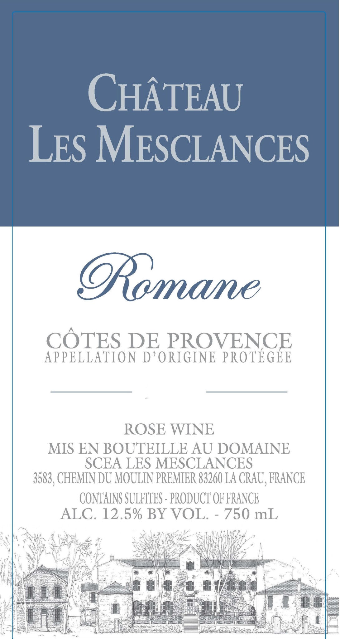Chateau Les Mesclances Romane Cotes de Provence Rosé 2022