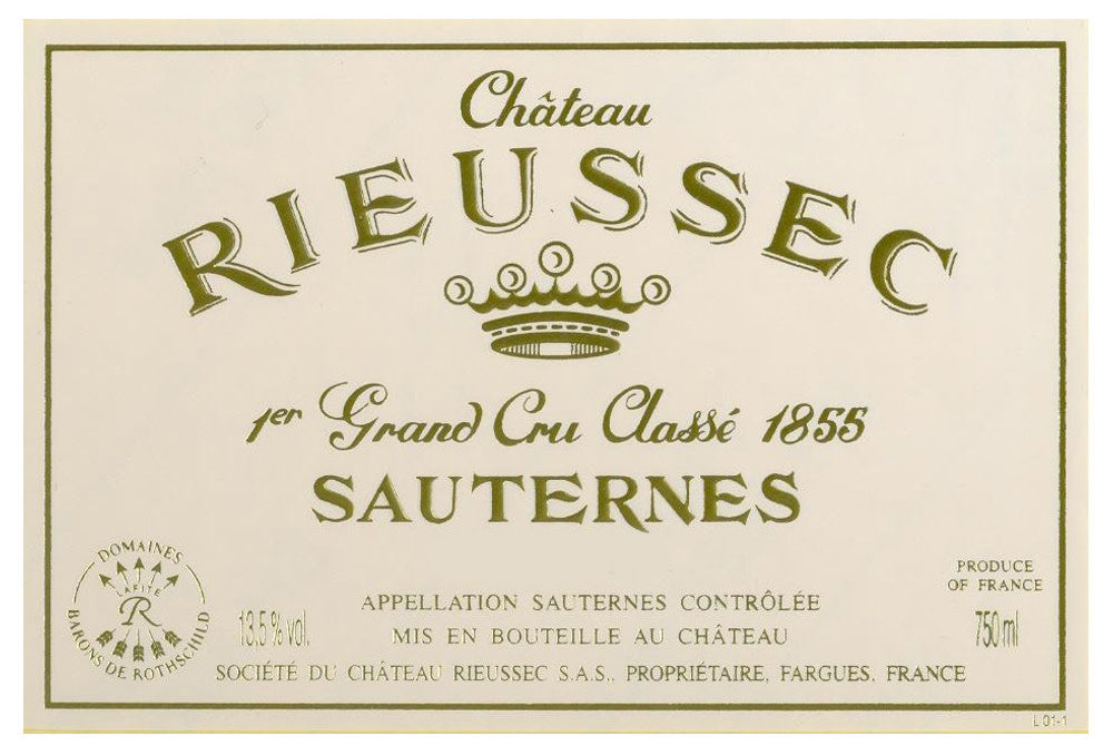 Chateau Rieussec Sauternes 2001 CASE