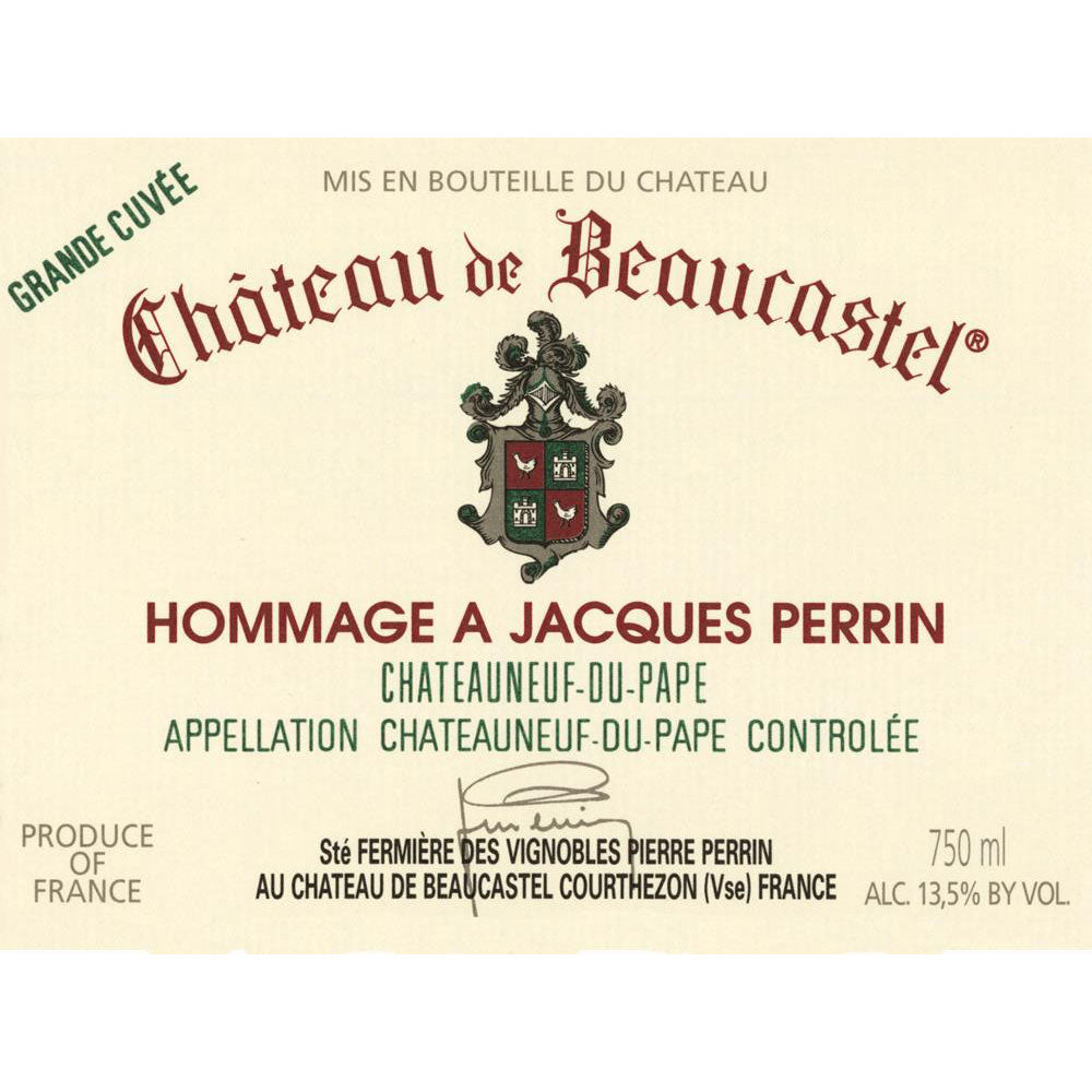 Chateau de Beaucastel Hommage Jacques Perrin Chateauneuf-du-Pape 2018