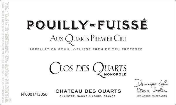 Chateau des Quarts Pouilly-Fuisse 1er Cru Clos des Quarts Monopole 2020