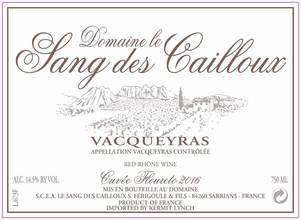 Dom. Le Sang Des Cailloux Vacqueyras Rouge Cuvee Floureto 2019