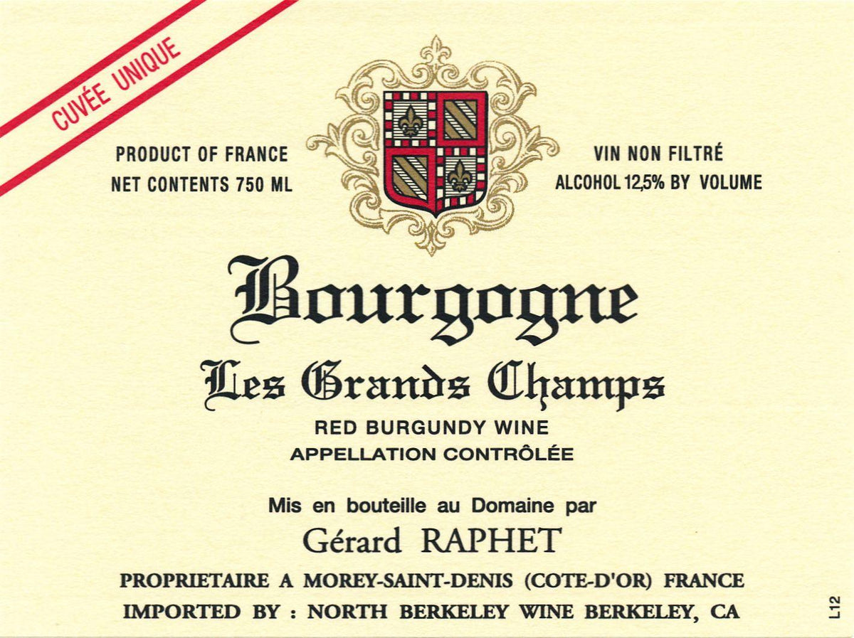 Domaine Gérard Raphet Bourgogne Rouge Les Grands Champs 2023