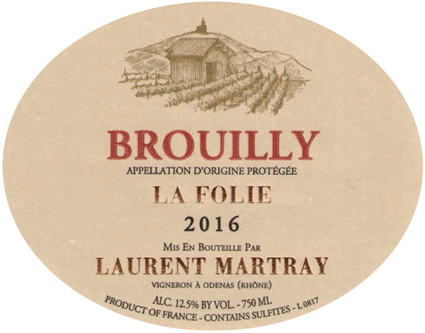 Domaine Gonzague Maurice La Folie 2016