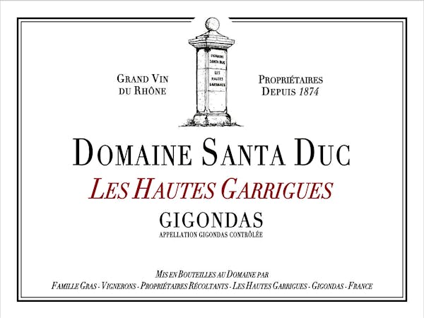 Domaine Santa Duc Les Hautes Garrigues Gigondas 2018