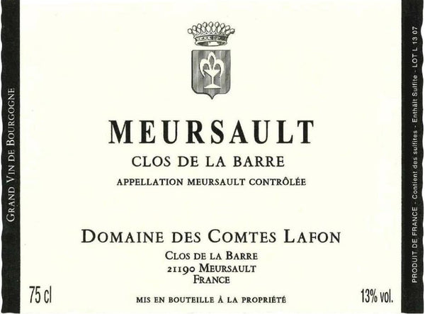 Domaine des Comtes Lafon Meursault Clos de la Barre 2021