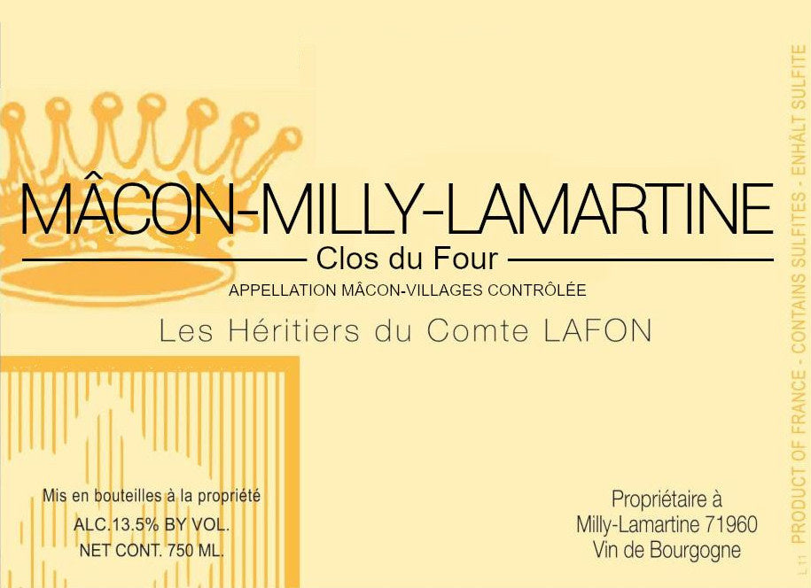 Domaine des Heritiers du Comte Lafon Macon Milly-Lamartine Clos du Four 2022