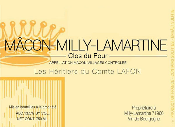 Domaine des Heritiers du Comte Lafon Macon Milly-Lamartine Clos du Four 2022