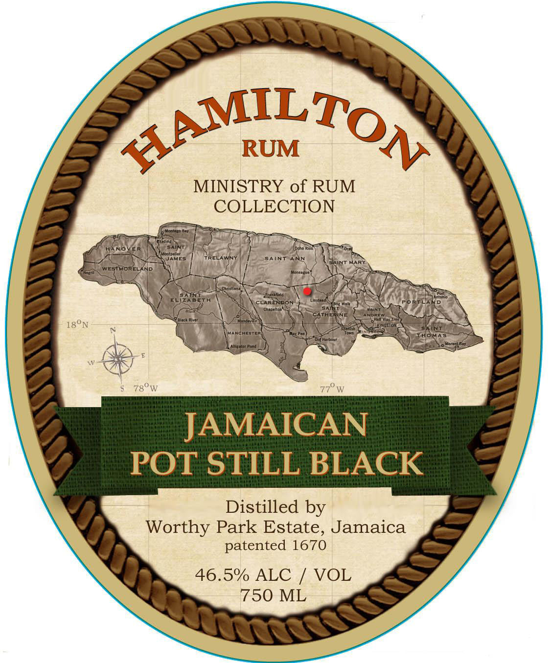 Hamilton Jamaican Pot Still Black Rum 750mL