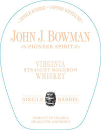 John J Bowman Single Barrel Bourbon Whiskey 750mL