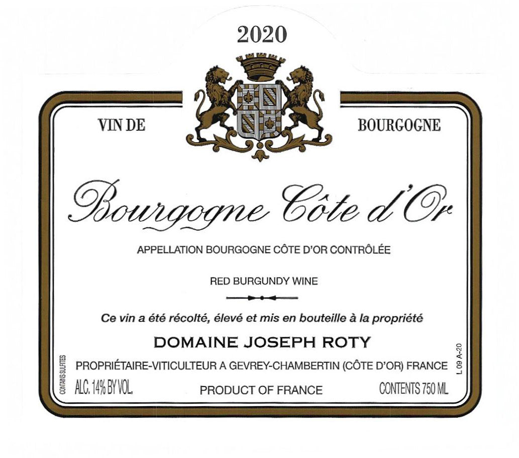 Joseph Roty Bourgogne Cote d'Or Cuvee de Pressonnier 2020