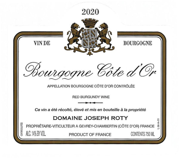 Joseph Roty Bourgogne Cote d'Or Cuvee de Pressonnier 2020