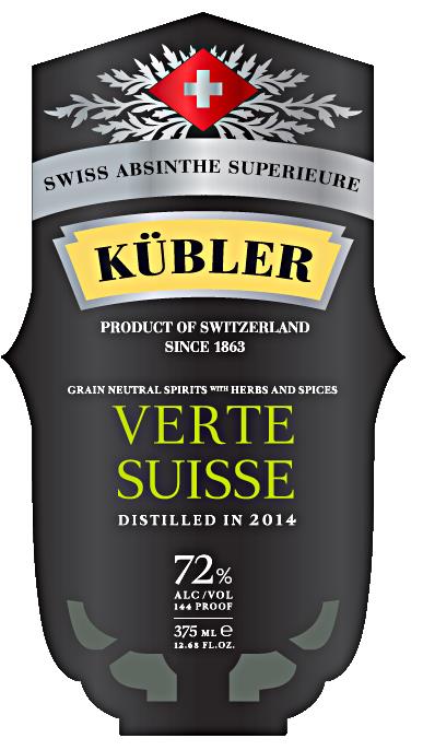 Kubler Swiss Absinthe Suisse Verte 375ml