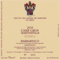 Marchesi di Gresy Barbaresco Camp Gros Martinenga 2018
