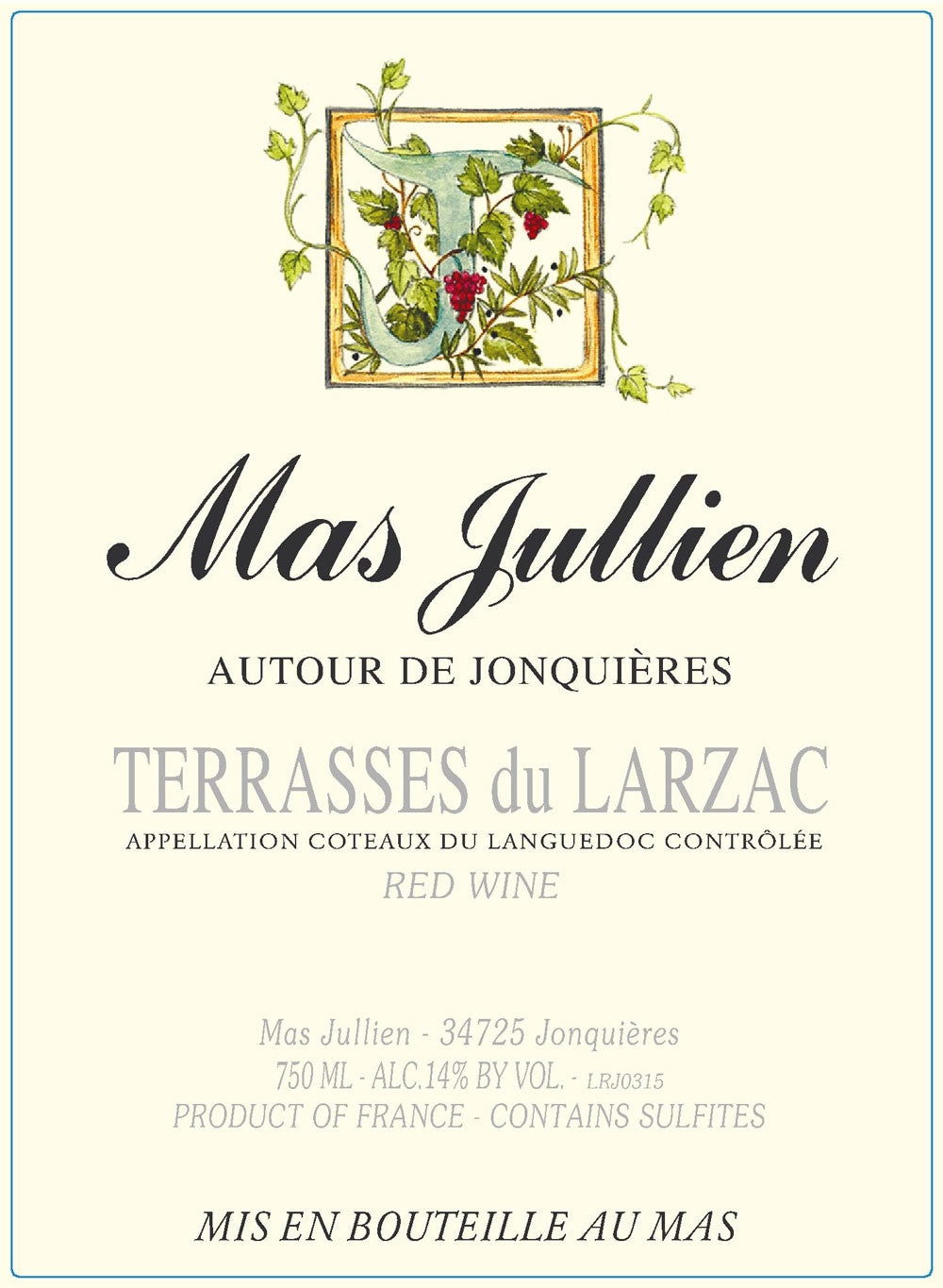Mas Jullien Coteaux Languedoc Terrasses du Larzac 2016