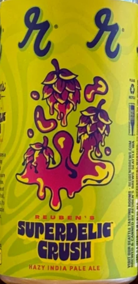 Reuben's Brews Superdelic Crush Hazy IPA 16oz Can