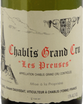 Domaine Rene et Vincent Dauvissat Chablis Grand Cru Les Preuses 2020