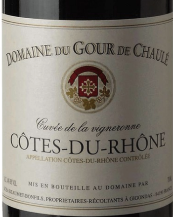 Aline Bonfils Domaine du Gour de Chaule Cotes du Rhone Cuvee de la Vigneronne 2020