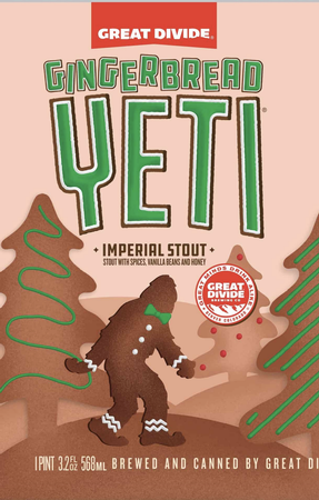 Great Divide Gingerbread Yeti Stout 19.2oz Can