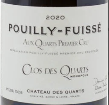 Chateau des Quarts Pouilly-Fuisse 1er Cru Clos des Quarts Monopole 2020