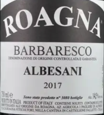 Roagna Barbaresco Albesani 2017