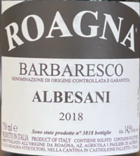 Roagna Barbaresco Albesani 2018