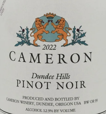 Cameron Winery Pinot Noir Dundee Hills 2022