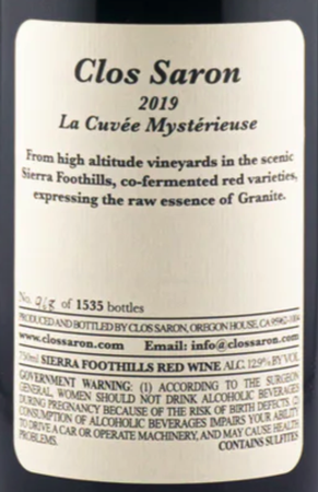 Clos Saron Cuvee Mysterieuse 2019
