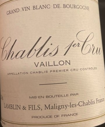 Lamblin Chablis Premier Cru Vaillon 2020