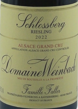 Domaine Weinbach Schlossberg Grand Cru Riesling 2022
