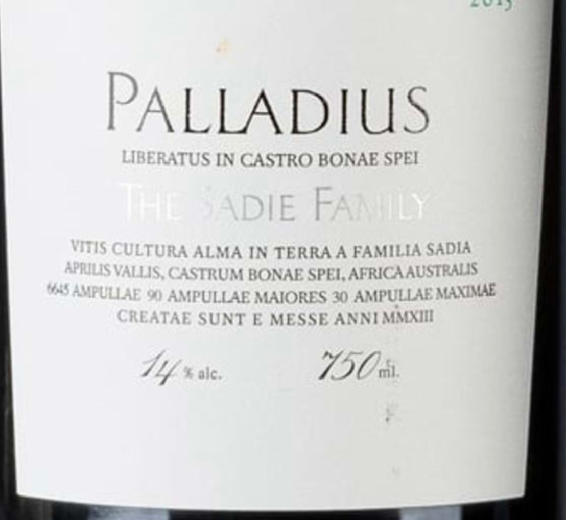 Sadie Family Palladius 2022