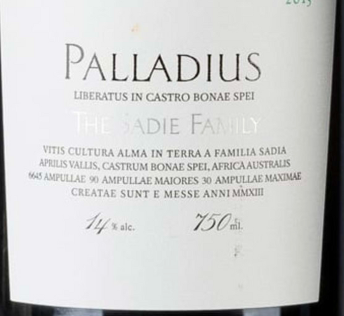 Sadie Family Palladius 2022