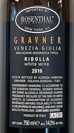 Josko Gravner Venezia Giulia Ribolla Gialla 2016