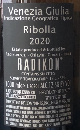 Radikon Ribolla Gialla 1 Liter 2020