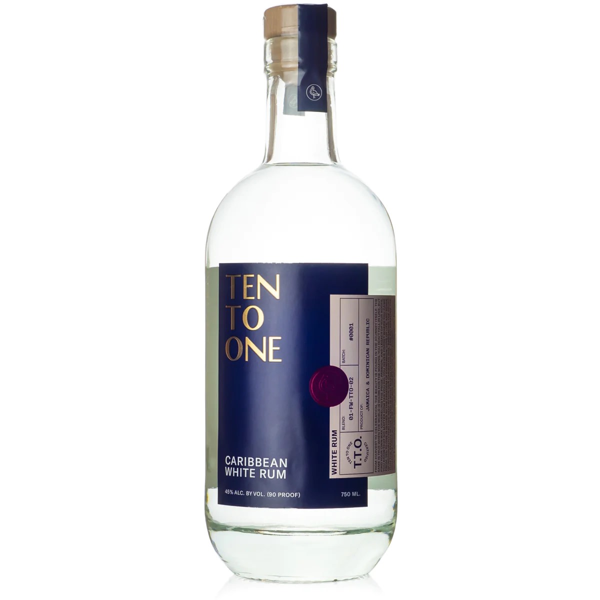 Ten to One Caribbean White Rum 750mL