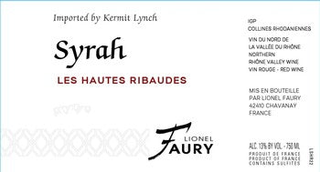 Lionel Faury Collines Rhodaniennes Les Hautes Ribaudes Syrah 2023