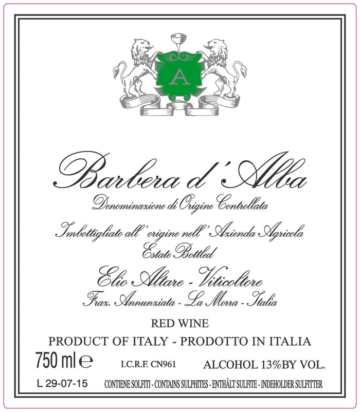 Elio Altare Barbera d'Alba 2018