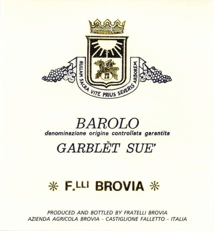 Brovia Barolo Garblet Sue 2018