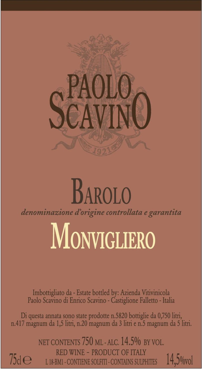 Paolo Scavino Barolo Monvigliero 2018