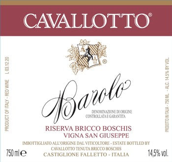 Cavallotto Barolo Riserva Bricco Boschis Vigna San Giuseppe 2017